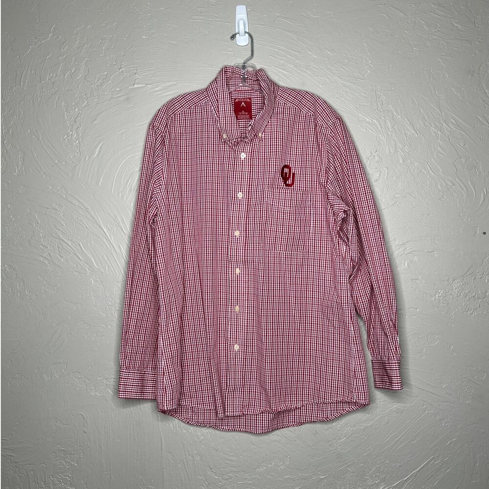 Antigua OU Sooners Long Sleeve Button Down Shirt XL
